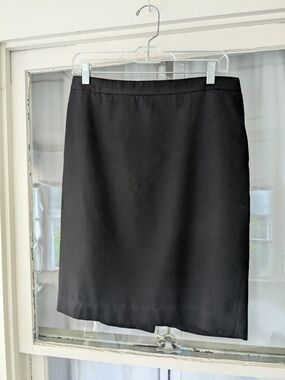 J. Crew Wool Black Pencil Skirt